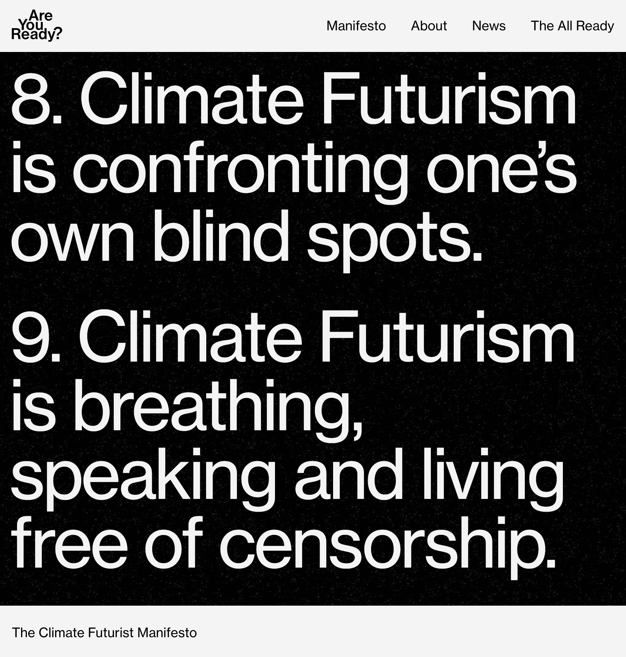 Climate Futurist Manifesto