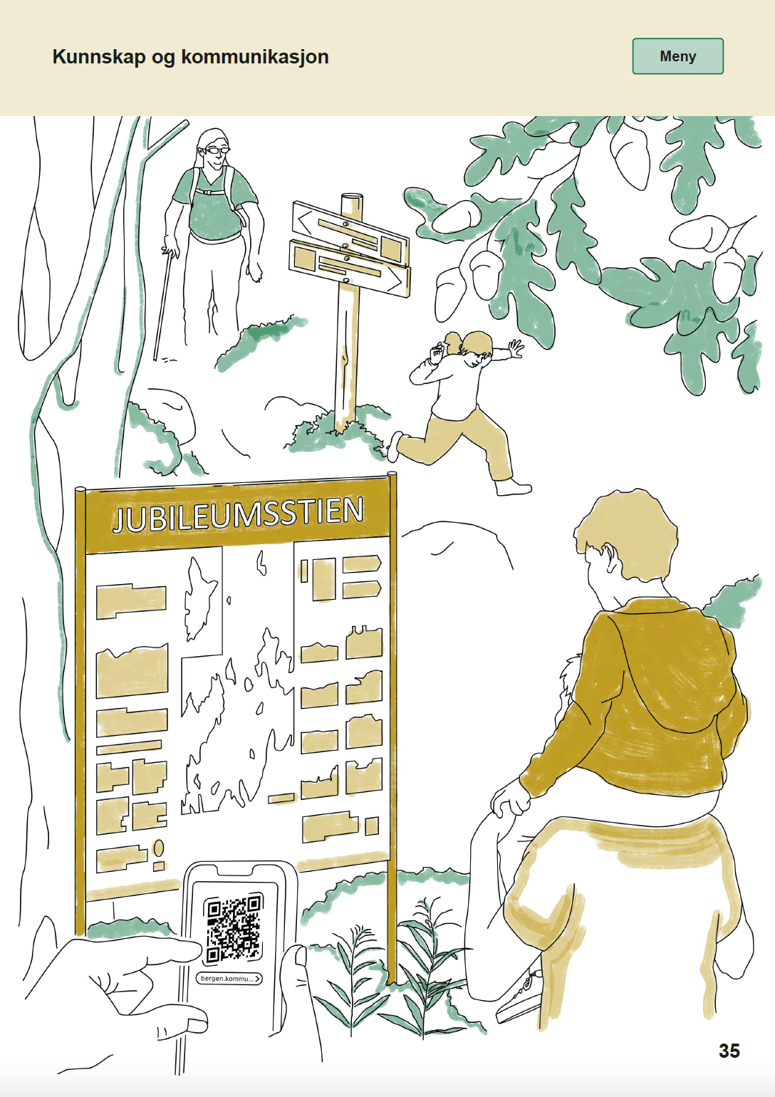 Illustrasjon til Bergen Kommunes Naturstrategi